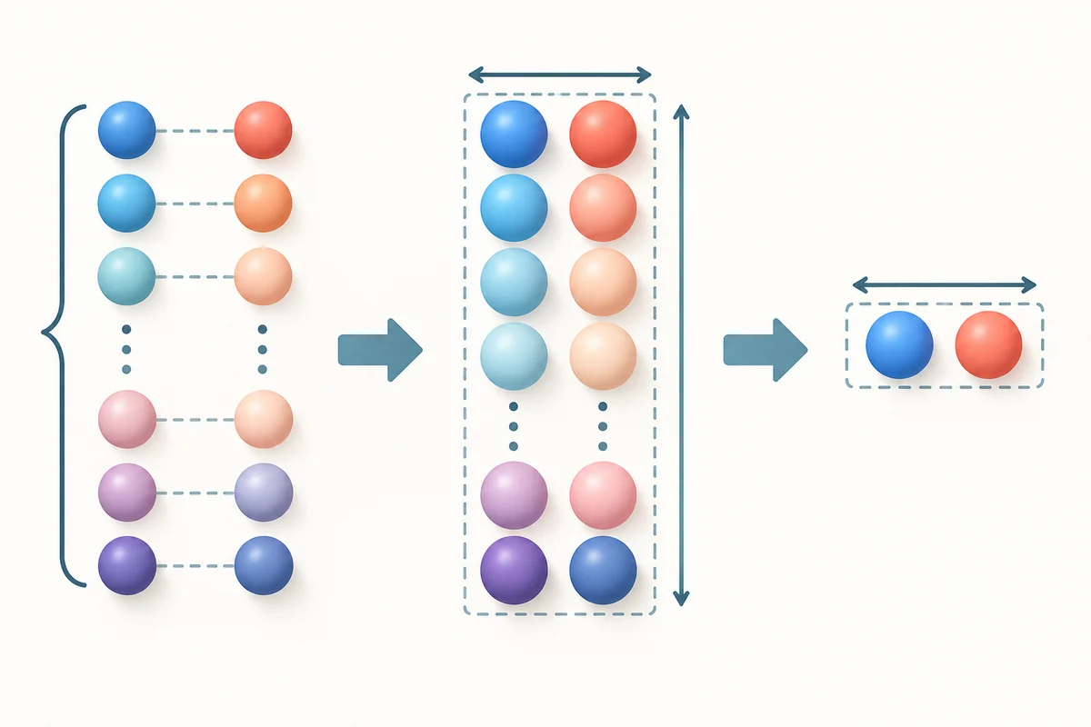등차수열 합 계산기 공식 관계도: Sₙ = n(2a₁ + (n − 1)d) ÷ 2