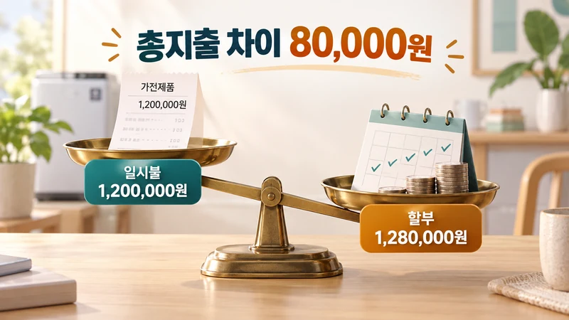 일시불·할부 총지출 비교 계산기 계산 예시