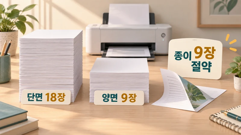 모아찍기·양면 인쇄 용지 수 계산기 계산 예시